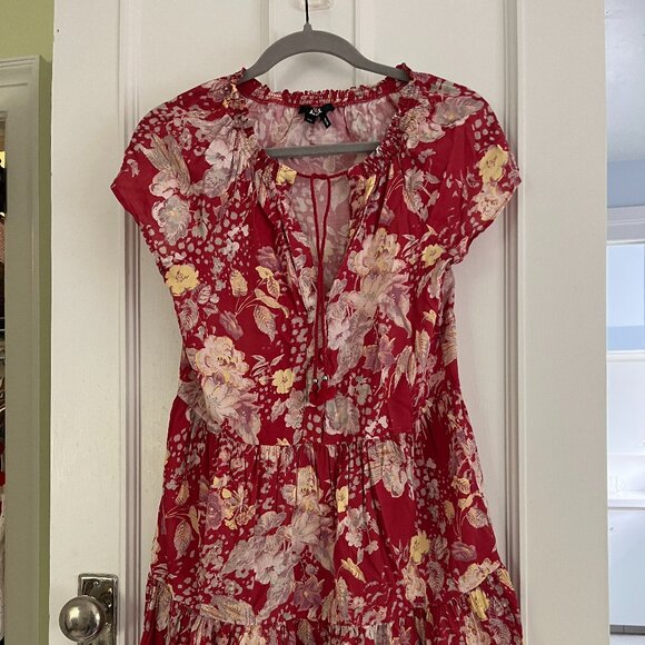 PAIGE Red floral dress, size xs. - Picture 1 of 4